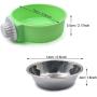 N//A 2Pcs Crate Dog Bowl, Removable Stainless Steel Hanging Pet Cage Bowl, Pet Food Water Bowl for Cat Puppy Bird Rabbit