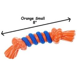 MPP Dog Toys Durable Plastic Rope Bone Blue Orange Tugs Pick Color & 8'' or 14'' Size