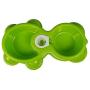 N/P Dog Cat Pets Double Bowl Feeder Plastic Dish Automatic Feeding Water Dispenser Cat Dog Drinking Bowl Outdoor