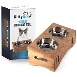 Kittylux Cat Food Bowls | Cat Bowls with Stand | Elevated Dog Bowls | Raised Cat Bowls | Cat Food and Water Bowls | Elevated Cat Feeder | Cat Dishes for Food and Water | Raised Dog Bowls