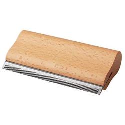 Tylu 5 Inch Deshedding Grooming Tool Ergonomic Design Wood Groom Brush, Professional Pet Groomer Painlessly Remove for Short & Long Hair Fur & Dirt for Dogs, Cats & Horses