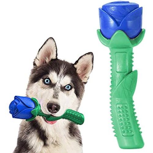 BESUNTEK Dog Chew Toys, Puppy Teething Chew Toys, Dog Toys for Aggressive Chewers Dog Teething Toys Natural Rubber Dental Care Rose Fun to Chew Dog Toys for Small Medium Large Breed