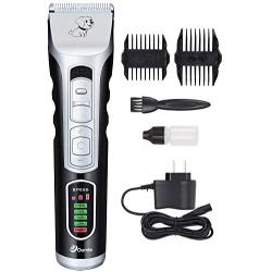 OUMTE Low Noise Clippers for Cats and Dogs Grooming Kit Professional Rechargeable Cordless Pet Trimmer Shaver Hair Clippers for Animals