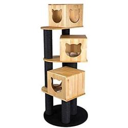 Cat Trees Tower Condo Tower Cat Climbing Frame Solid Wood Cat Nest Large Cat Villa House Sisal Rope Cat Grab Post Suitable for Indoor Run-anmy20200325