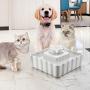 VinDox Ceramic Cat Fountain, 2.1L Pet Drinking Fountain for Cat and Dog, Cat Fountain Porcelain, Cat Water Dispenser with 3 Activated Carbon Filter and Sponge Foam Pre-Filter (White)