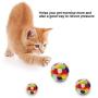 GLOGLOW Pet Balls Toys, Cat Colorful Handmade Plush Bouncy Ball with Catnip Interactive Bell Toys for Cats Kitten Training Playing Chewing