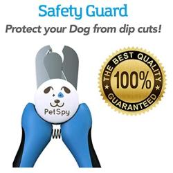 PetSpy Best Dog Nail Clippers and Trimmer with Quick Sensor - Razor Sharp Blades, Safety Guard to Avoid Overcutting, Free Nail File - Start Professional & Safe Pet Grooming at Home