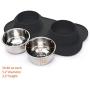 Benephit Dog Bowls Stainless Steel Dog Bowl with No Spill Non-Skid Silicone Mat 53 oz Feeder Bowls Pet Bowl for Dogs Cats and Pets