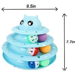 Pct Cat Tracks Cat Toy 3 Level Tower Roller with 6 Moving Colorful Ball,Sataisies Kittys Hunting,Chasing & Exercising NeedPetstages