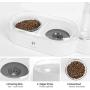 Double Dog Cat Bowls, Gravity Food and Water Bowl, Pet Automatic Drinking Dispenser Detachable Transparent Glass Feeder Bowls No-Spill Raised Bowl for Small Dogs and Cats