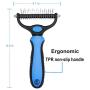 EKAKER Pet Grooming Tool - 2 Sided Undercoat Rake for Dogs and Cats - Safe Shedding and Dematting Comb, Deshedding and Grooming Brush for Mats, Tangles and Knots Removing - No More Nasty Shedding Hair