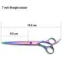 7.0in Titanium Professional Pet Grooming Scissors Set,Straight & Thinning & Curved Scissors 4pcs Set for Dog Grooming…