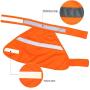 Reflective Dog Vest for Night Time, Fluorescent Dog Apparel, Adjustable Dog Coat Strap & Breathable Material Ideal to Keep Dogs Safe While Walking & Hunting (M, Orange)