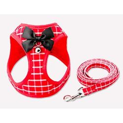 通用 Small Puppies and Cats with Leash Harness Set Cute Comfortable Stylish Cotton Pet Vest