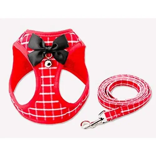 通用 Small Puppies and Cats with Leash Harness Set Cute Comfortable Stylish Cotton Pet Vest 通用 Small Puppies and Cats with Leash Harness Set Cute Comfortable Stylish Cotton Pet Vest