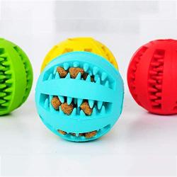 Dog Ball chew Toy, Non-Toxic and bite-Resistant Rubber Processing Medicine Ball, pet Puppy Training Tooth Cleaning Toy (red) / Diameter 7cm