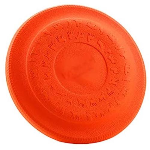 Dog Frisbee Toy Training Exercising Throwing Floating Water Flying Disc Fetch Toy for Pet Dog BPA Free,Orange,18cm
