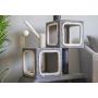 ZEZE Icelander Modern Style Multiple Steps CAT Tree(Scratching Post/Cat House/Activity Center/Cat Perch/Cat Towers/Climbing Tree) Gifts for Your Loving Pets/Halloween/Thanksgiving/Christmas