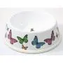 Sweet Pet Home 6.5'' Inch Diameter Round Food Water Bowl with Rubber Rim Butterfly Design for Dogs Sweet Pet Home 6.5'' Inch Diameter Round Food Water Bowl with Rubber Rim Butterfly Design for Dogs