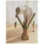 Kungfu Cat Scratching Post Tree, Straw Rope Vertical Climbing Frame Nice Branch Shape Scratching Pole Interactive Cat Toy with Detachable 3 Woven Carrots for Kitten Hamster
