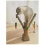 Kungfu Cat Scratching Post Tree, Straw Rope Vertical Climbing Frame Nice Branch Shape Scratching Pole Interactive Cat Toy with Detachable 3 Woven Carrots for Kitten Hamster