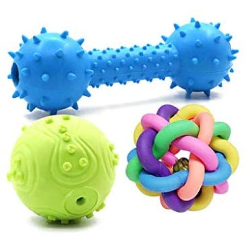 Dog Toy pet Dog Molar Toy - Colorful Ball + Barbell Toy + Nail Ball