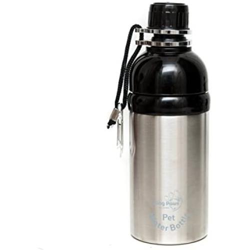Long Paws Pet Water Bottle, 500 ml, Silver, Medium, Lick n Flow Dog Bottle