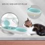 Merkisa Double Dog Cat Bowls, Water and Food Set Pet Automatic Water Dispenser Detachable Stainless Steel No-Spill Pet Food Water Bowls for Cats and Small Dog 2.8L