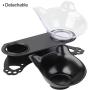 ljfjf Raised Cat Bowls, 15° Tilted Anti-Slip Transparent and Black Cat Food Water Bowl, Double Cat Bowl with Stand, Detachable Pet Feeding Bow Easy to Clean for Cats and Small Dogs (Color : -)