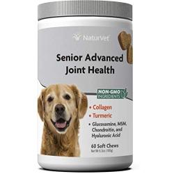 NaturVet – Senior Advanced Joint Health – Supports Overall Joint Health – Enhanced with Glucosamine, MSM, Chondroitin & Collagen – 60 Soft Chews