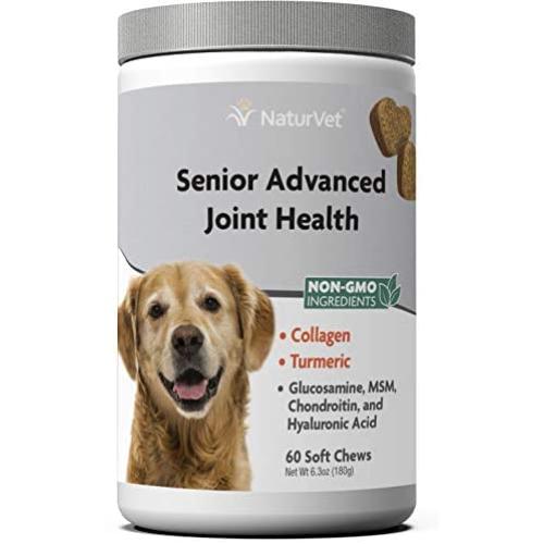 NaturVet – Senior Advanced Joint Health – Supports Overall Joint Health – Enhanced with Glucosamine, MSM, Chondroitin & Collagen – 60 Soft Chews