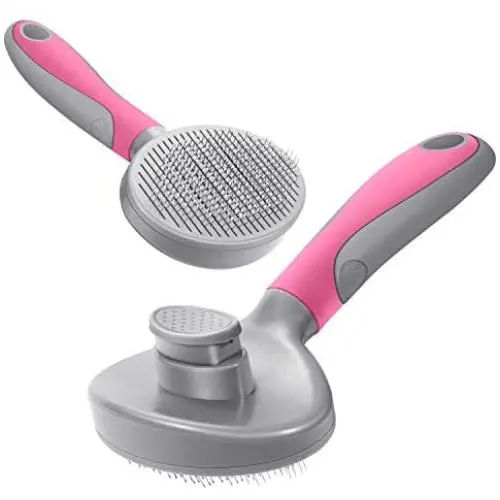 DTTO Dogs Brush and Cats Brush, Self Cleaning Pet Slicker Brush Professional Pet Grooming Brush for Small, Medium and Large Dogs and Cats, with Short to Long Hair, Pink DTTO Dogs Brush and Cats Brush, Self Cleaning Pet Slicker Brush Professional Pet Grooming Brush for Small, Medium and Large Dogs and Cats, with Short to Long Hair, Pink