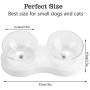Double Cat Bowl with Raised Stand,15°Tilted Platform Cat Feeders Food and Water Bowls,Reduce Neck Pain for Cats and Small Dogs