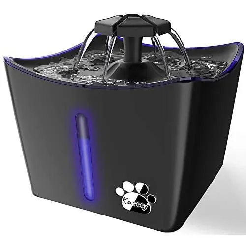 Kastty Cat Water Fountains, Pet Water Fountain, Whisper Quiet 3L/101oz Kitty Water Fountains, Cat Drinking Fountain Water Bowl, Cat Water Dispenser with LED Light,1 Cat Waterer Filter