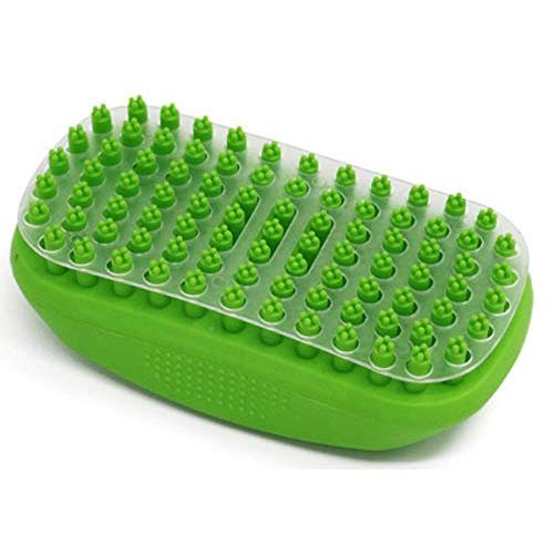 Teenway Pet Bath Brush Pet Shampoo Brush Cat & Dog Massage Brush - Soft Rubber Brush - Safe and Efficent Pet Bathing Tool - Designed for Medium and Long Haired Cats Dogs and Other Pets