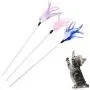 Bullker Kolefei Pet Cat Kitten Sequin Feather Teaser Palying Stick Wand Rod Interactive Toy for Home Purple Bullker Kolefei Pet Cat Kitten Sequin Feather Teaser Palying Stick Wand Rod Interactive Toy for Home Purple