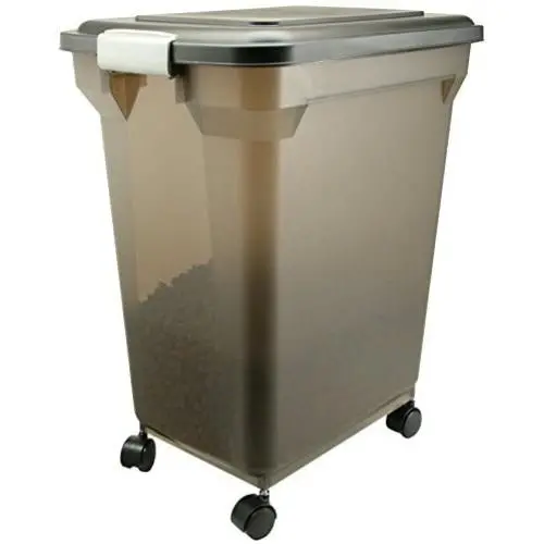 IRIS Premium Airtight Pet Food Storage Container, Smoke IRIS Premium Airtight Pet Food Storage Container, Smoke