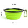 Clan_X Collapsible Dog Travel Bowls - 2 PCS Portable Silicone Pet Bowls with Carabiner, Foldable Bowl Dish for Hiking Camping Walking Dog Cat Food Water Feeding Bowls