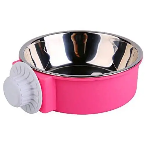 UPSCOOL Crate Dog Bowl, Removable Stainless Steel Hanging Pet Cage Bowl Food & Water Feeder Coop Cup for Cat, Puppy, Birds, Rats, Guinea Pigs,14oz UPSCOOL Crate Dog Bowl, Removable Stainless Steel Hanging Pet Cage Bowl Food & Water Feeder Coop Cup for Cat, Puppy, Birds, Rats, Guinea Pigs,14oz