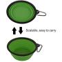 Large Collapsible Dog Bowls, 34oz Portable Foldable Travel Water Bowl Food Dishes with Carabiner Clip for Traveling, Hiking, Walking, 2 Pack ( Purple+Green )