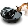 JUCAI Ceramic Pet Drinking Fountain, 1.8L Automatic Cat Water Fountain with Triple Filter and Easy to Clean Ultra Quiet for Dogs, Cats,Small Animals,Black