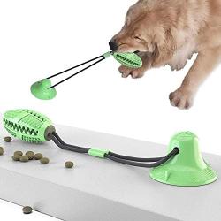 wu Pet Chewing Ball with Suction cupDog Toy Ball Silicone Pull Trainer Dog Food Dispenser Educational pet Toy Teeth Cleaning Toy