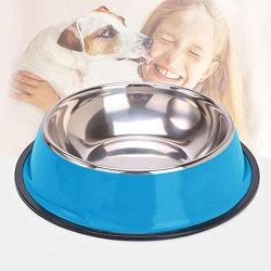 CEREALY 3 Color Dog Bowl Stainless Steel Cat Feeder Bowl Water Bowl with Non-Slip Rubber Base Easy to Clean Pets Feeding Accessories for Small Dogs Cats Pets Kittens Ppuppy Rabbits Hamsters