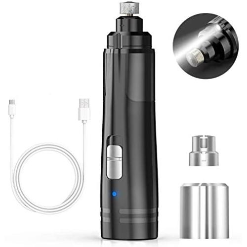 oneisall Dog Nail Grinder Clippers Upgraded 2 Speed Pet Nail Trimmer for Dogs & Cats with LED Lighting
