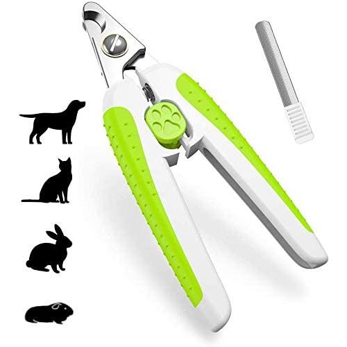 YUTANG Dog & Cat Nail Clippers, Pet Nail Clippers with Safety Guard to Avoid Over Cutting, Professional Nail Clippers for Dogs and Cats Built-in Nail File, Sharp and Safe