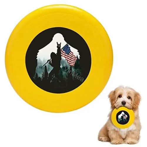 Pet Frisbee Flying Disc Dog Toy - Multifunction American Flag Bigfoot Sasquatch Peace Victory Pet Frisbee Flying Disc Dog Toy - Multifunction American Flag Bigfoot Sasquatch Peace Victory