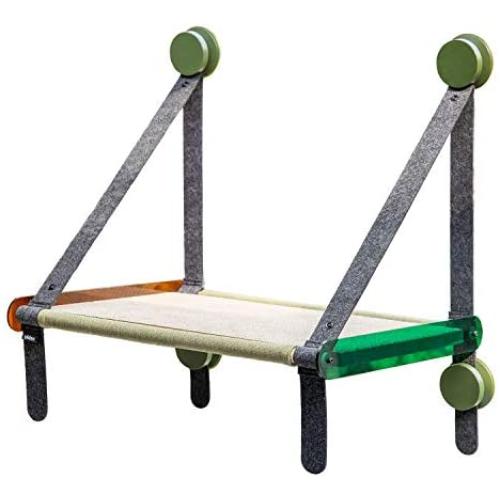 pidan Cat Hammock Window Cat Bed Cat Window Perch Window Seat with Extra Cat Scratch Pad Three-Layer Screw Nut Suction Cups Cotton-Linen