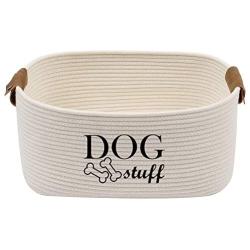 Durable Cotton Rope Dog Toy Storage, Large Dog bin, pet Bed, Puppy Toy Box - Perfect for organizing pet Toys, Blankets, leashes, Clothing and Any Doggie Stuff