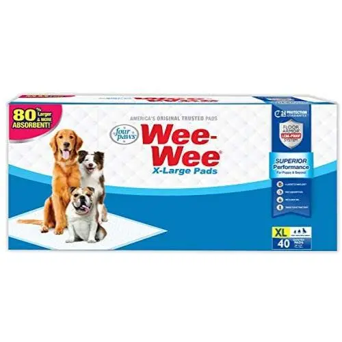 Four Paws Wee-Wee Puppy Training X-Large Size 28& x 34& Pee Pads for Dogs