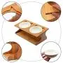 LOVEPET Solid Bamboo Elevated Pet Dining Table Pet Feeder Bowl for Small Dogs and Cats Raised Stand with Two Bowls LOVEPET Solid Bamboo Elevated Pet Dining Table Pet Feeder Bowl for Small Dogs and Cats Raised Stand with Two Bowls